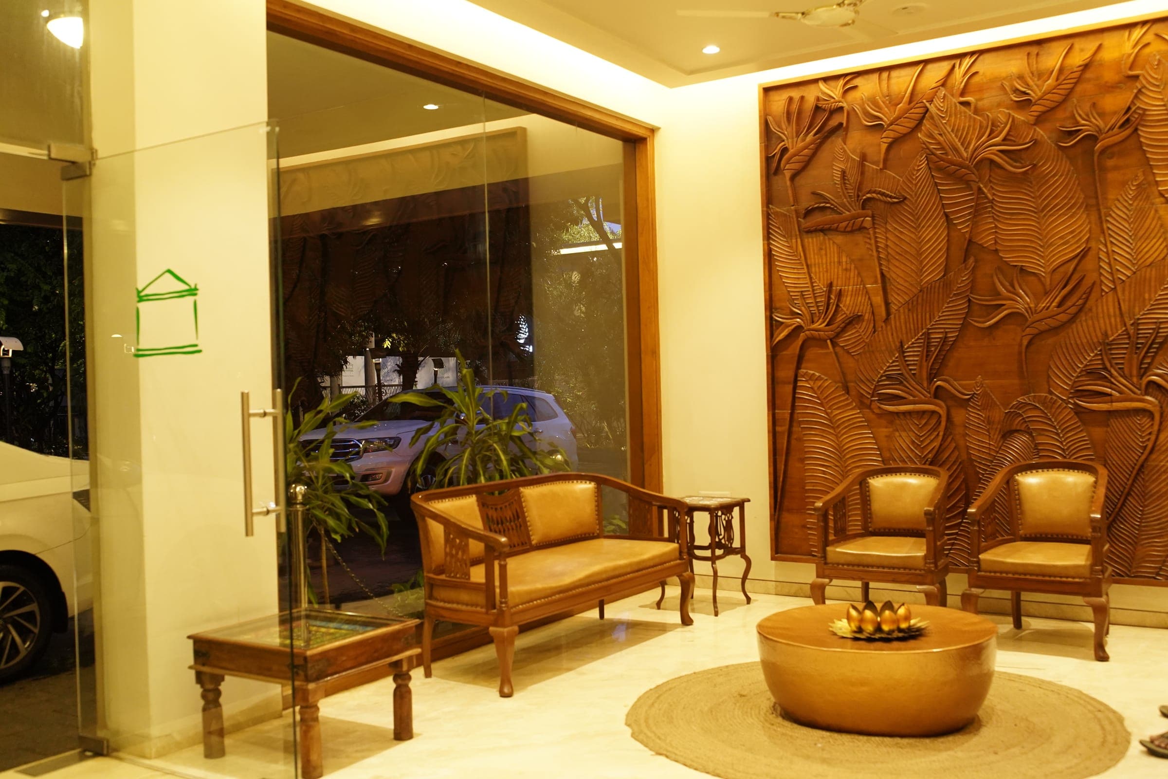 Reception desk and lobby at The Pavillion Hotel